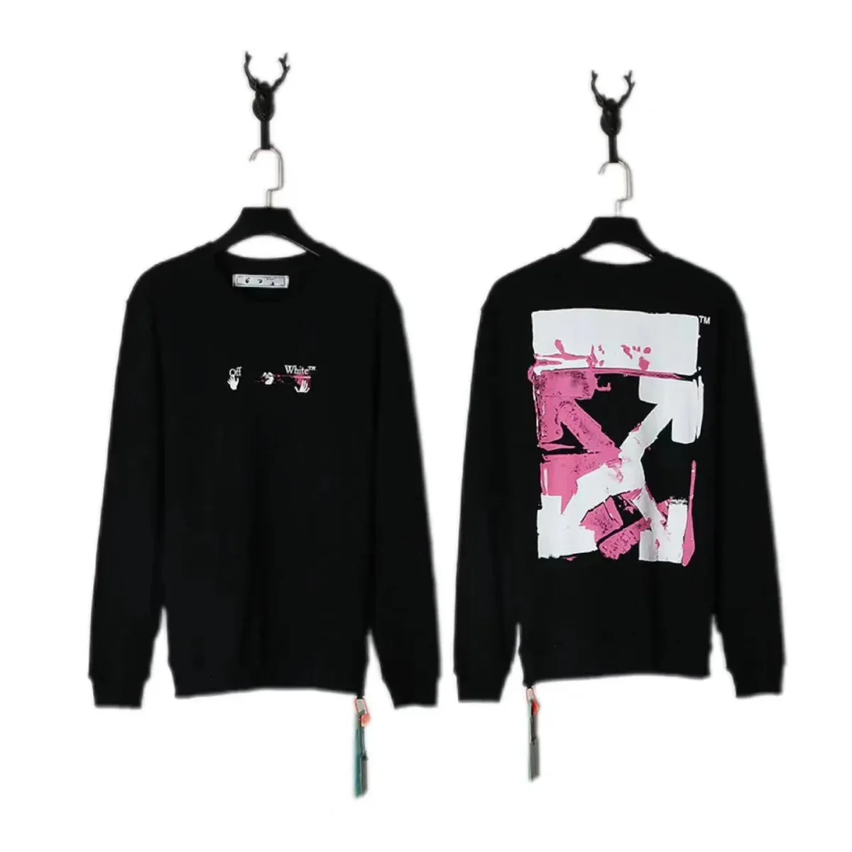 Off-White Off-White OW Arrow Black Pink T-Shirt Black - 1