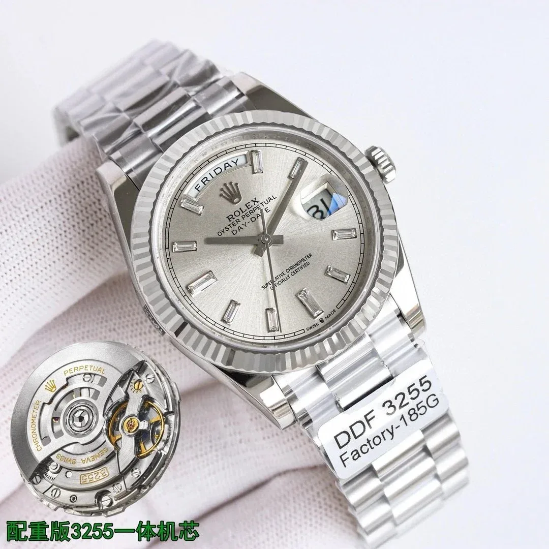Rolex Rolex Day-Date Silver Dial Watch Silver