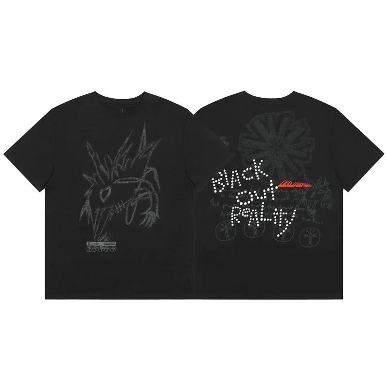 Saint Tears Saint Tears Black/White/Red Graphic T-Shirt Black