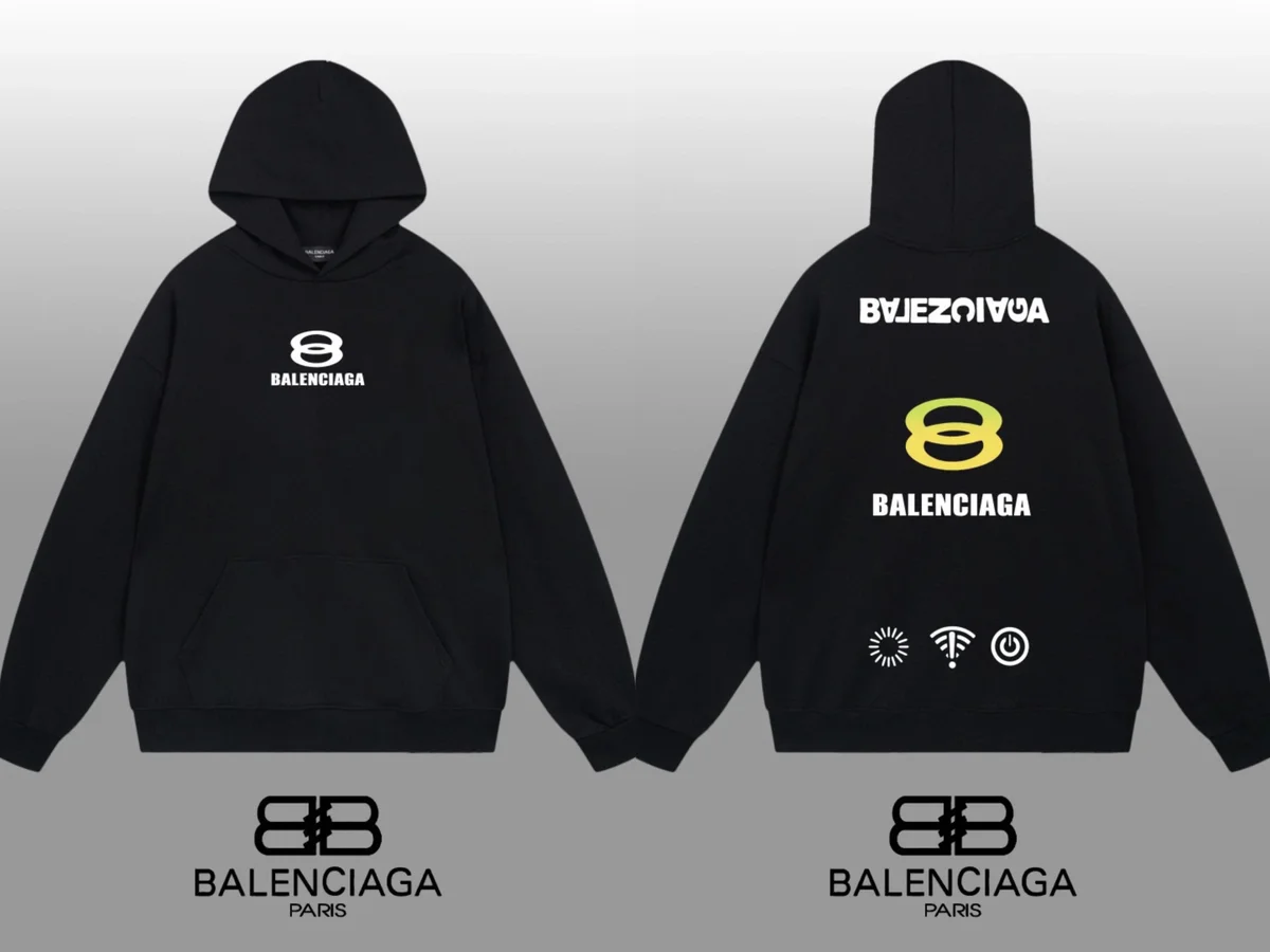 Balenciaga Balenciaga Black Hoodie with Logo Print Black - 1