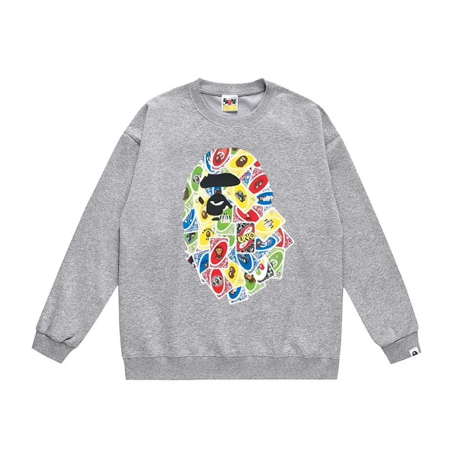 A Bathing Ape BAPE BAPE STA 305 Gray Long Sleeve Graphic Sweatshirt Grey - 1