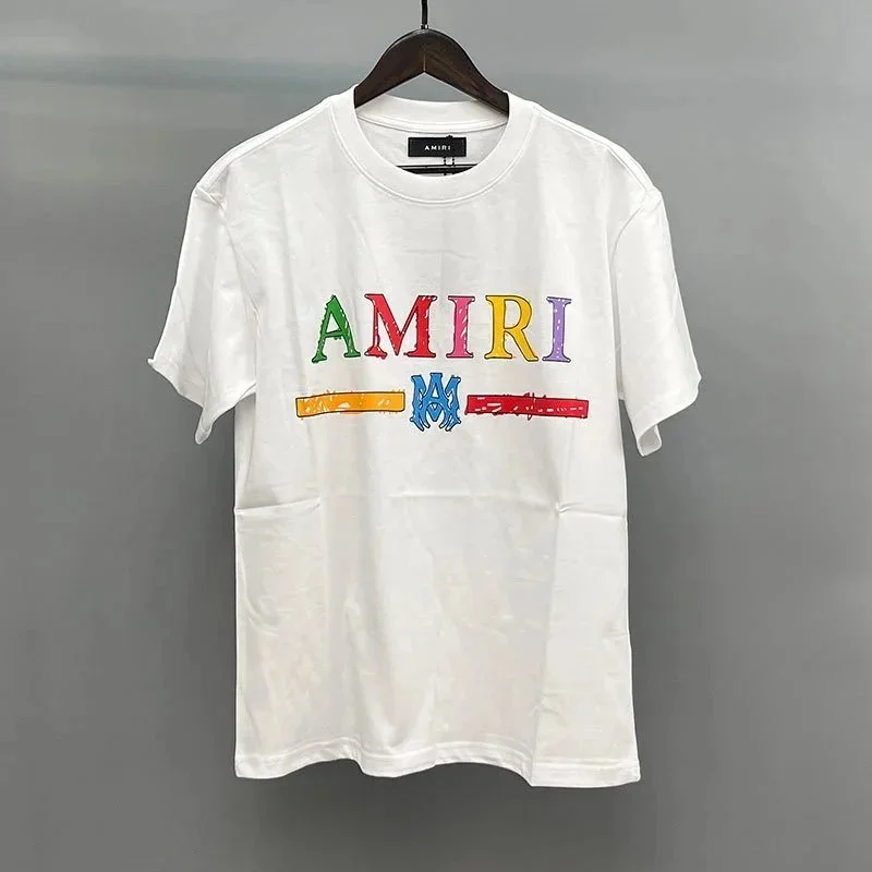 Amiri Amiri AMIRI Colorful Logo White T-Shirt White - 1