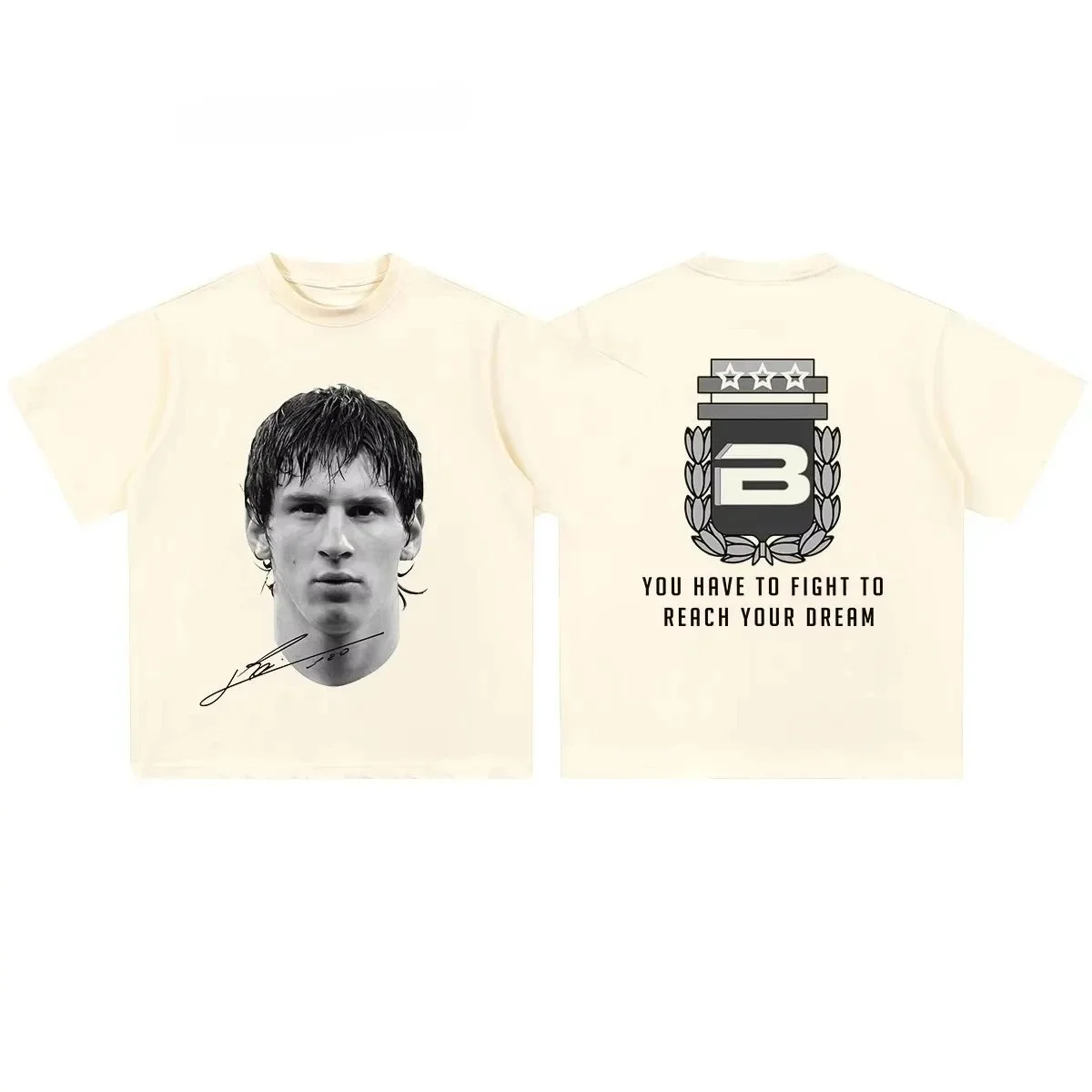 Other Lionel Messi Cream T-Shirt with Graphic Print Cream - 1