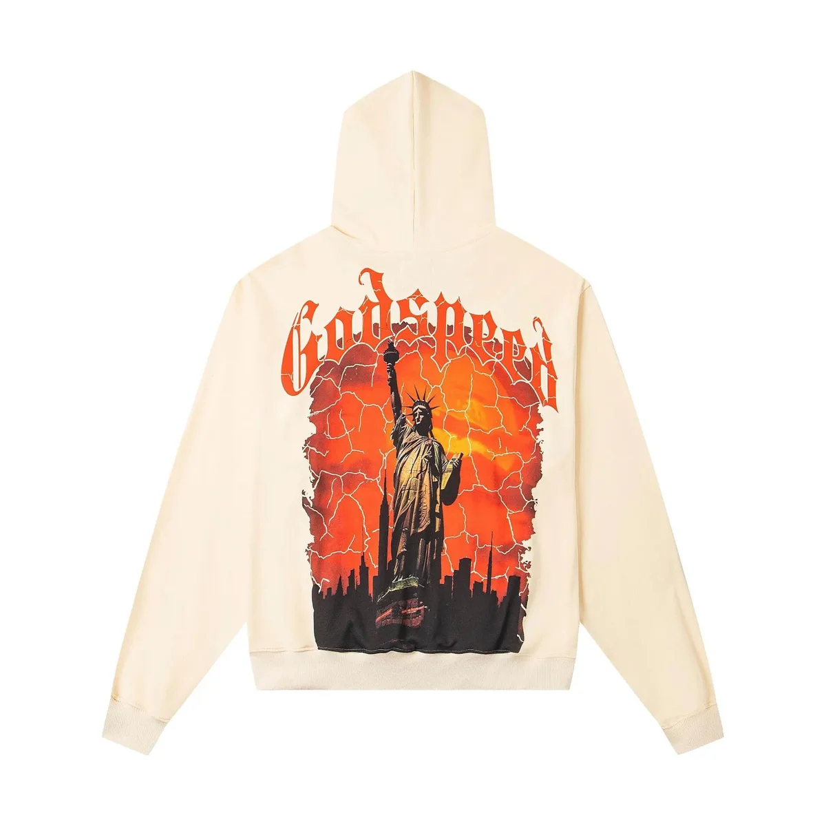 Other Statue of Liberty 'Godspeed' Graphic Hoodie G21 Apricot Beige - 1