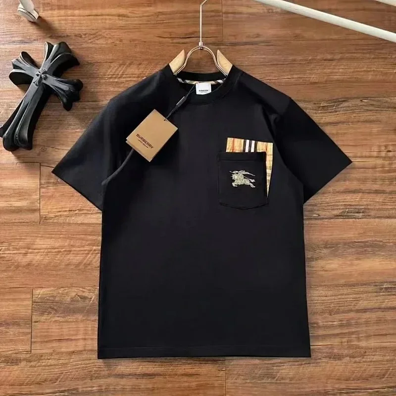 Burberry Burberry Black Equestrian Knight Pocket Tee Black - 1