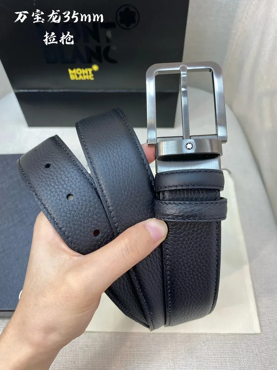 Montblanc Montblanc Black Leather Belt Black