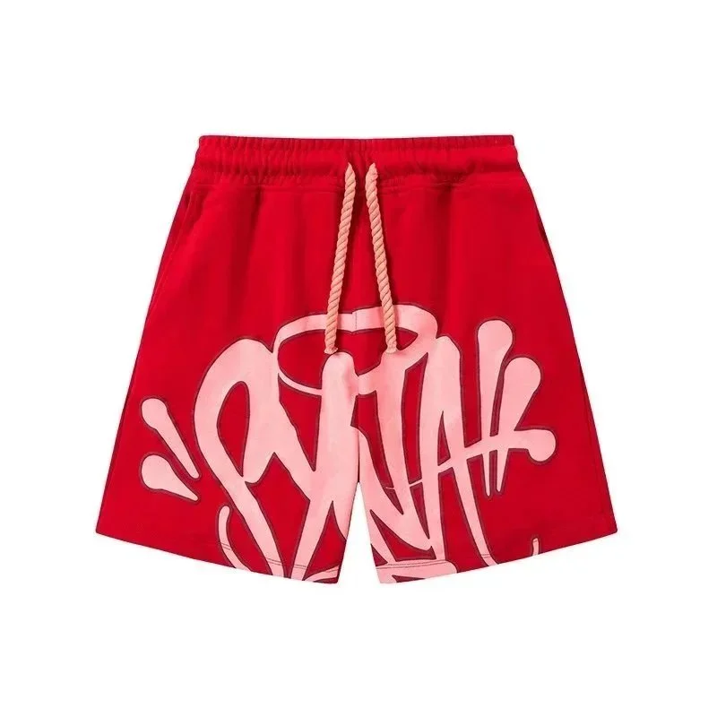 Other Red Shorts with Pink Graffiti Print Casual Shorts Red - 1