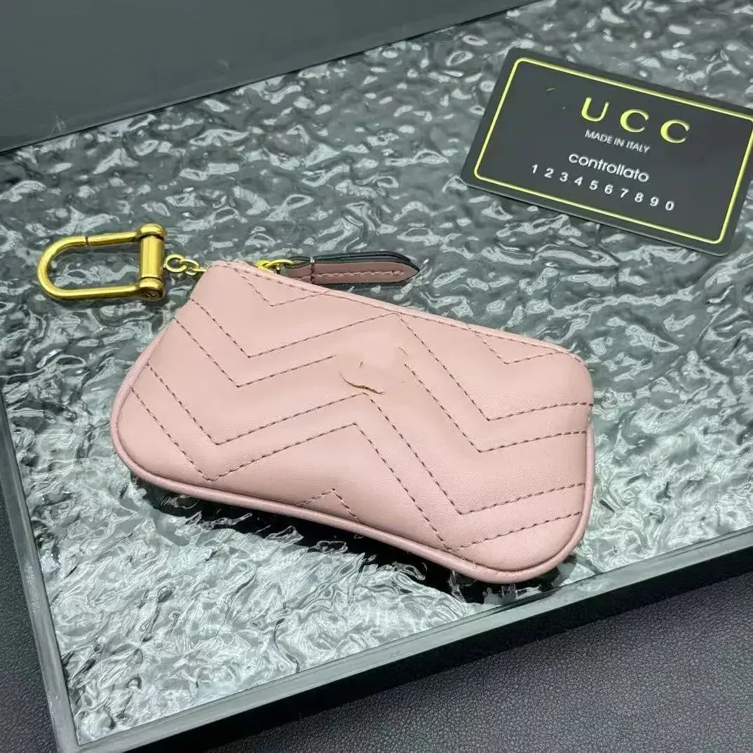 Gucci Gucci GG Marmont Pink Leather Key Pouch Pink - 1