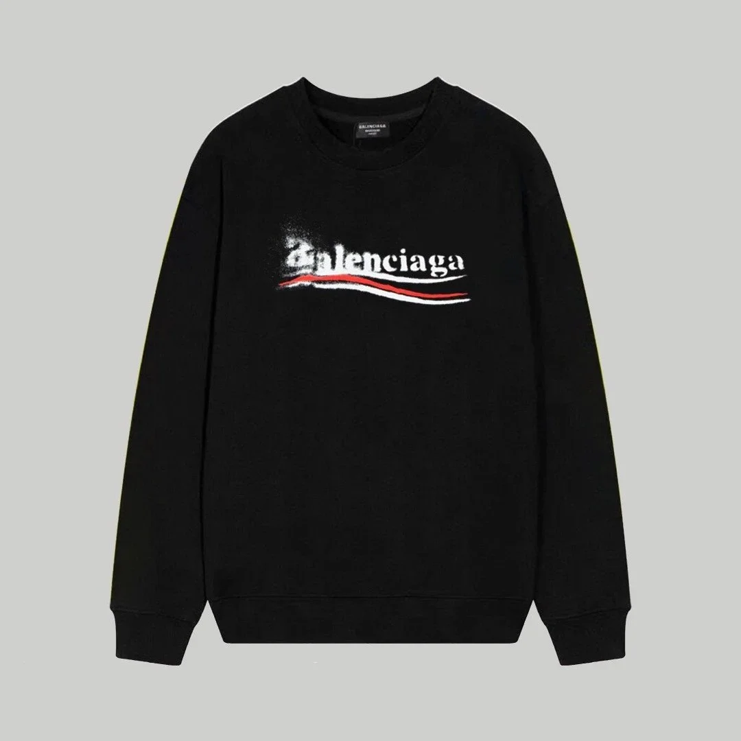 Balenciaga Balenciaga Black Logo Sweatshirt Black - 1