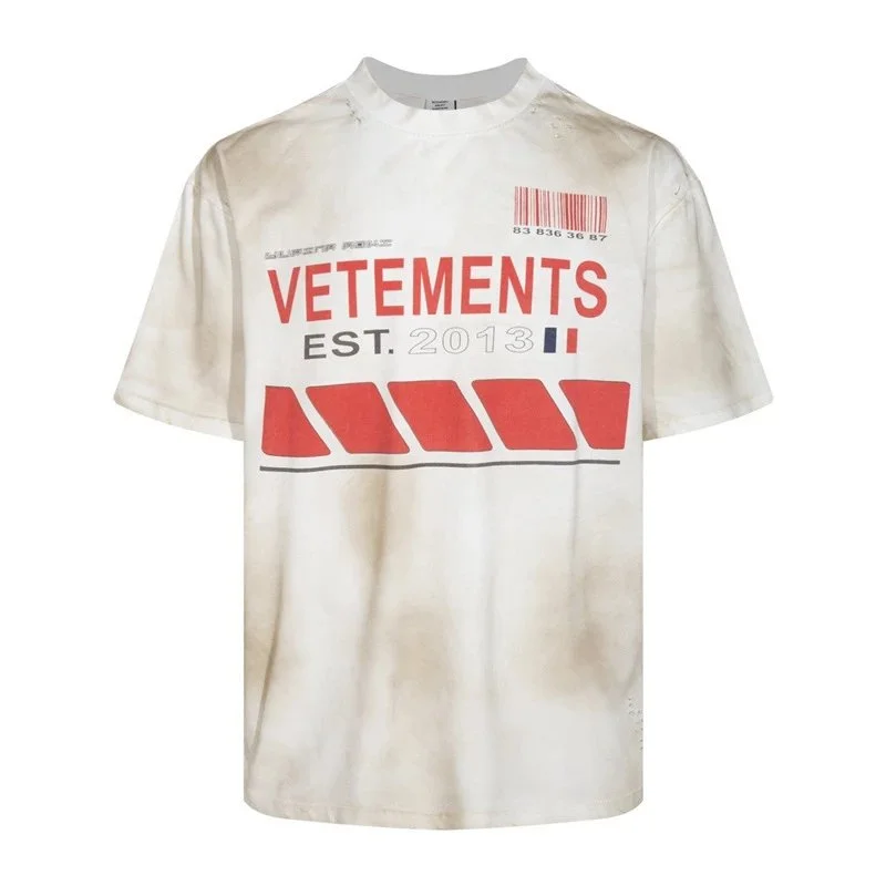 Vetements Vetements Distressed T-Shirt White/Red White - 1