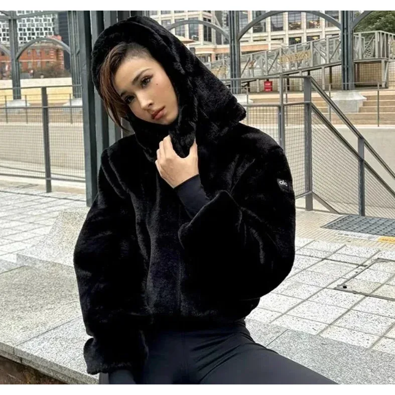 Other Black Faux Fur Hooded Coat Black - 1