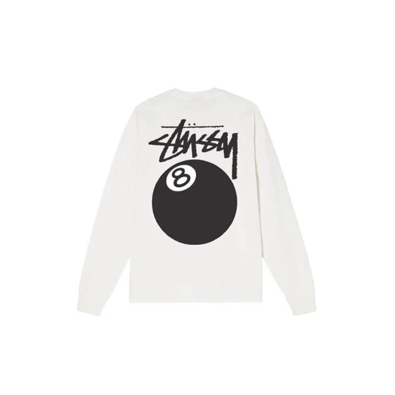 Stussy Stussy 8 Ball White Long Sleeve T-Shirt White - 1
