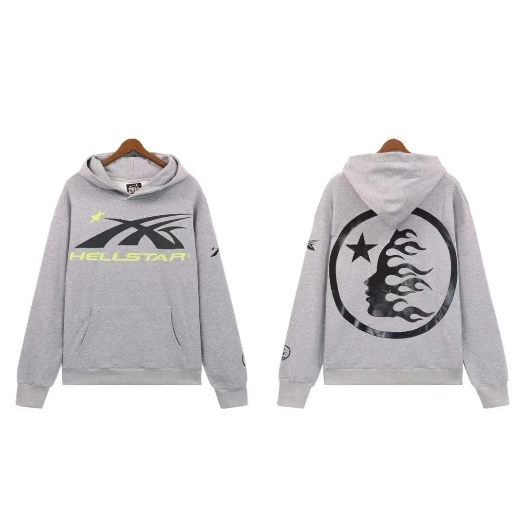 Hellstar Hellstar HO-09 Grey Hoodie with Graphic Print Grey - 1