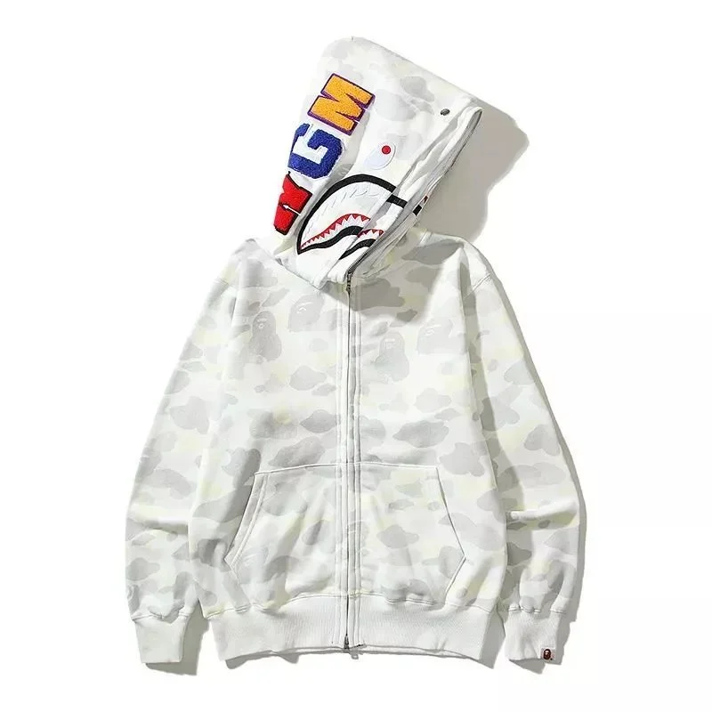 A Bathing Ape BAPE ABC Camo Glow Camo White Zip-Up Hoodie White - 1