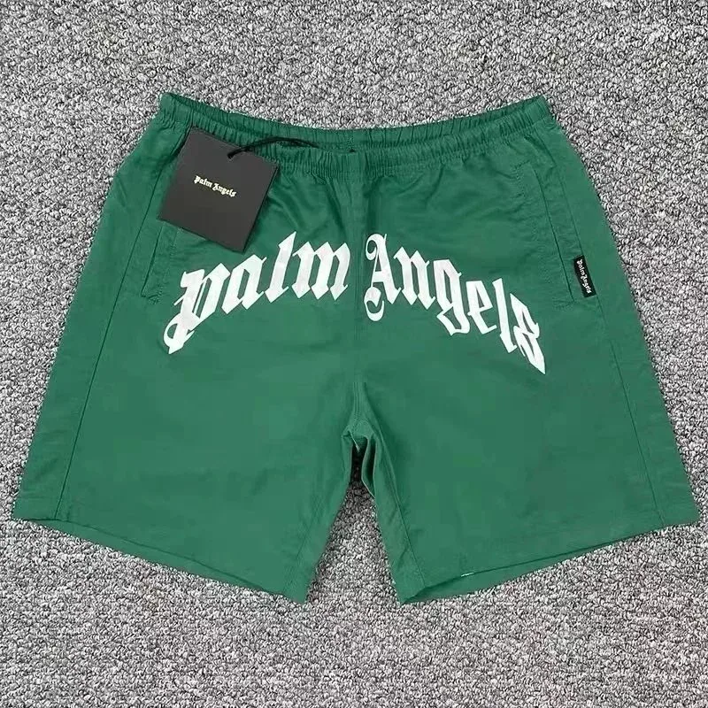 Palm Angels Palm Angels Life is Palm Green Shorts Green - 1