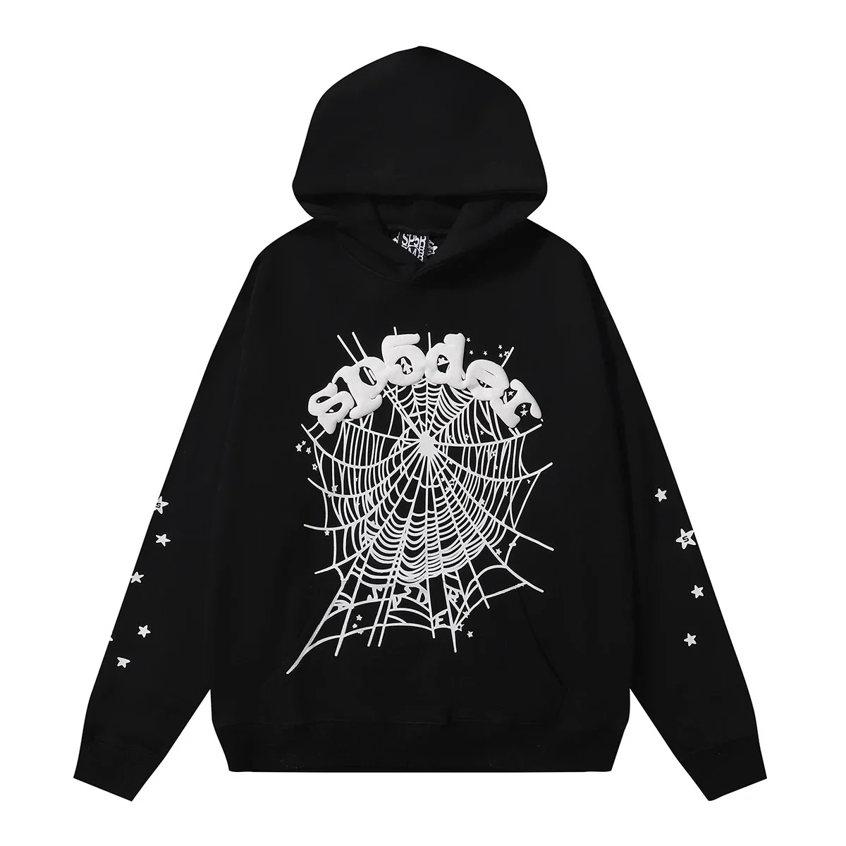 Other Black Spider Web Print Hoodie Black - 1