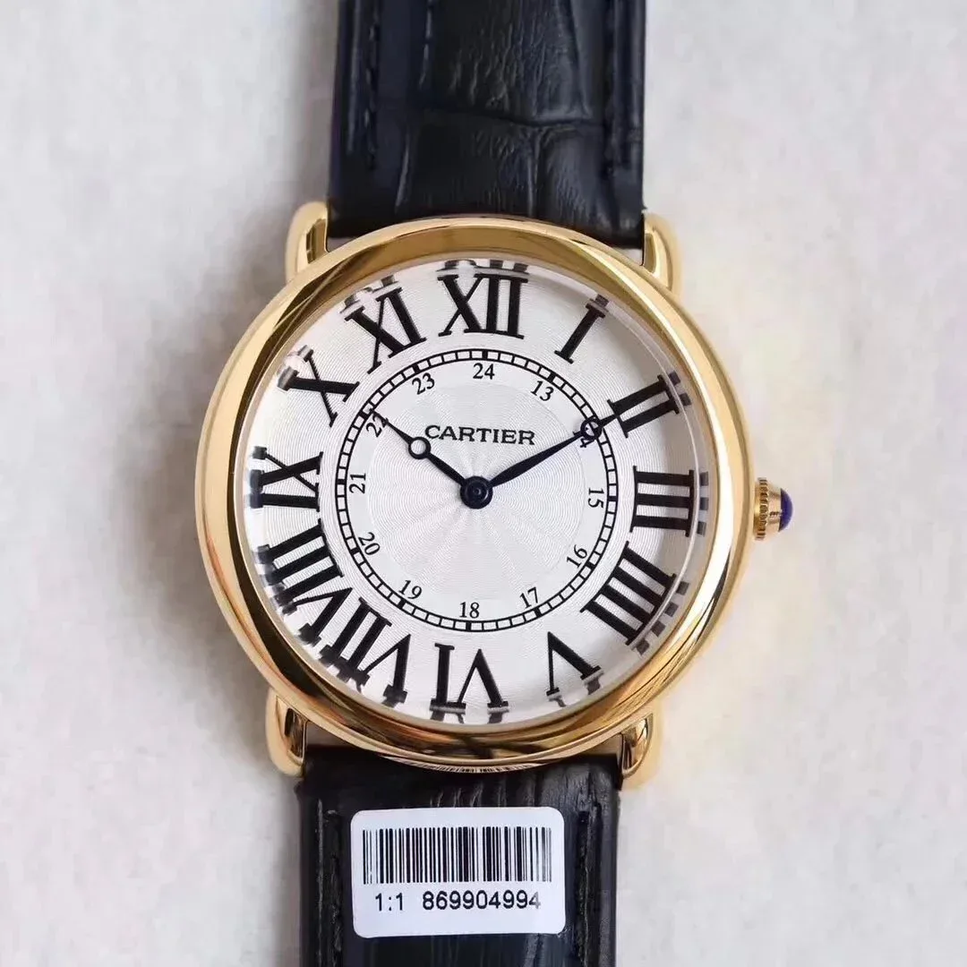 Cartier Cartier Ronde de Cartier Gold Black Strap Watch Black