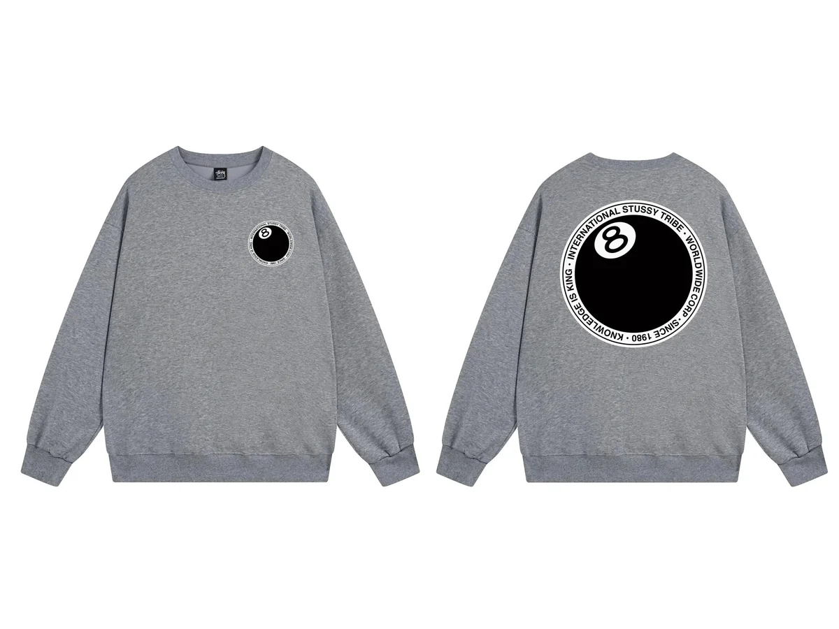 Stussy Stussy Stüssy 8 Ball Crewneck Sweatshirt Grey Grey - 1