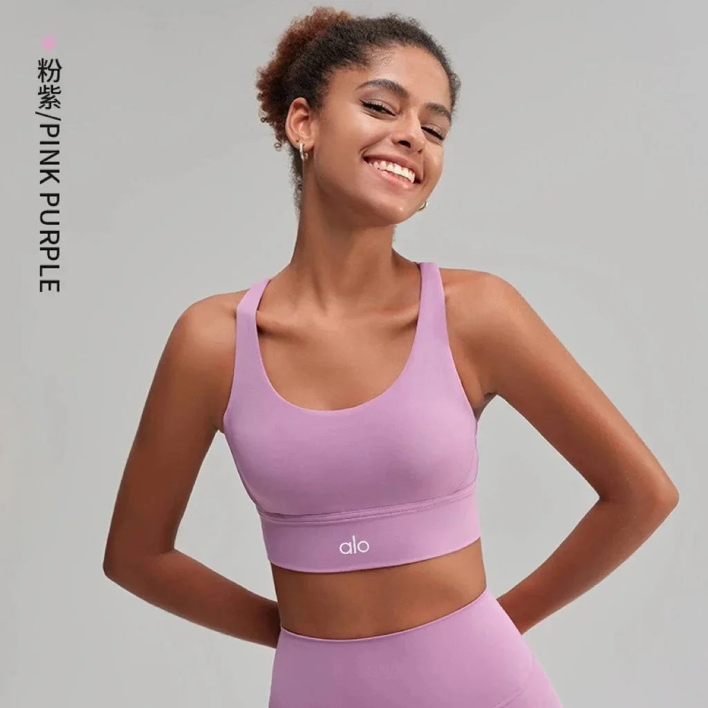 Alo Yoga Alo Pink Purple Sports Bra Purple - 1