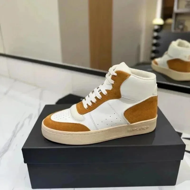 Saint Laurent Saint Laurent White/Brown High-Top Sneakers White