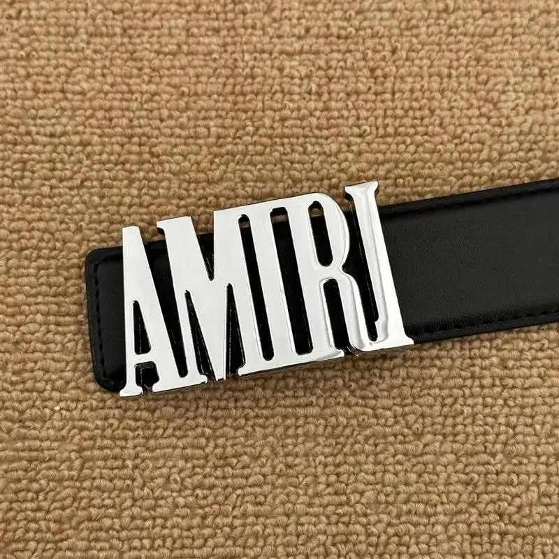 Amiri Amiri Silver Buckle Black Belt Black - 1