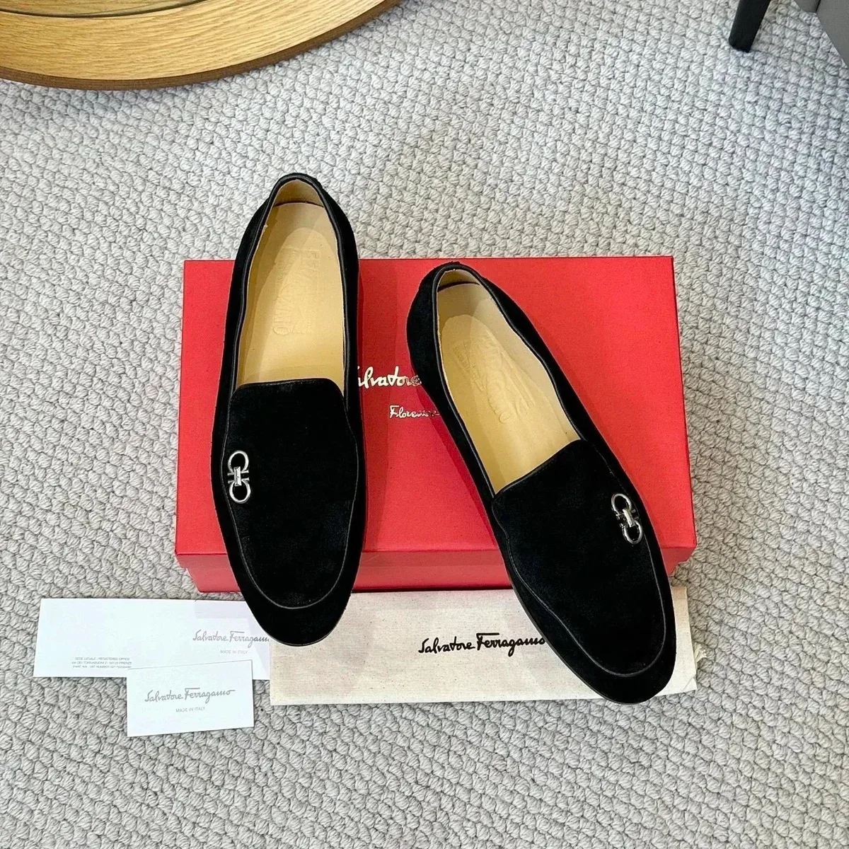 Salvatore Ferragamo Salvatore Ferragamo Black Gancini Loafers Black