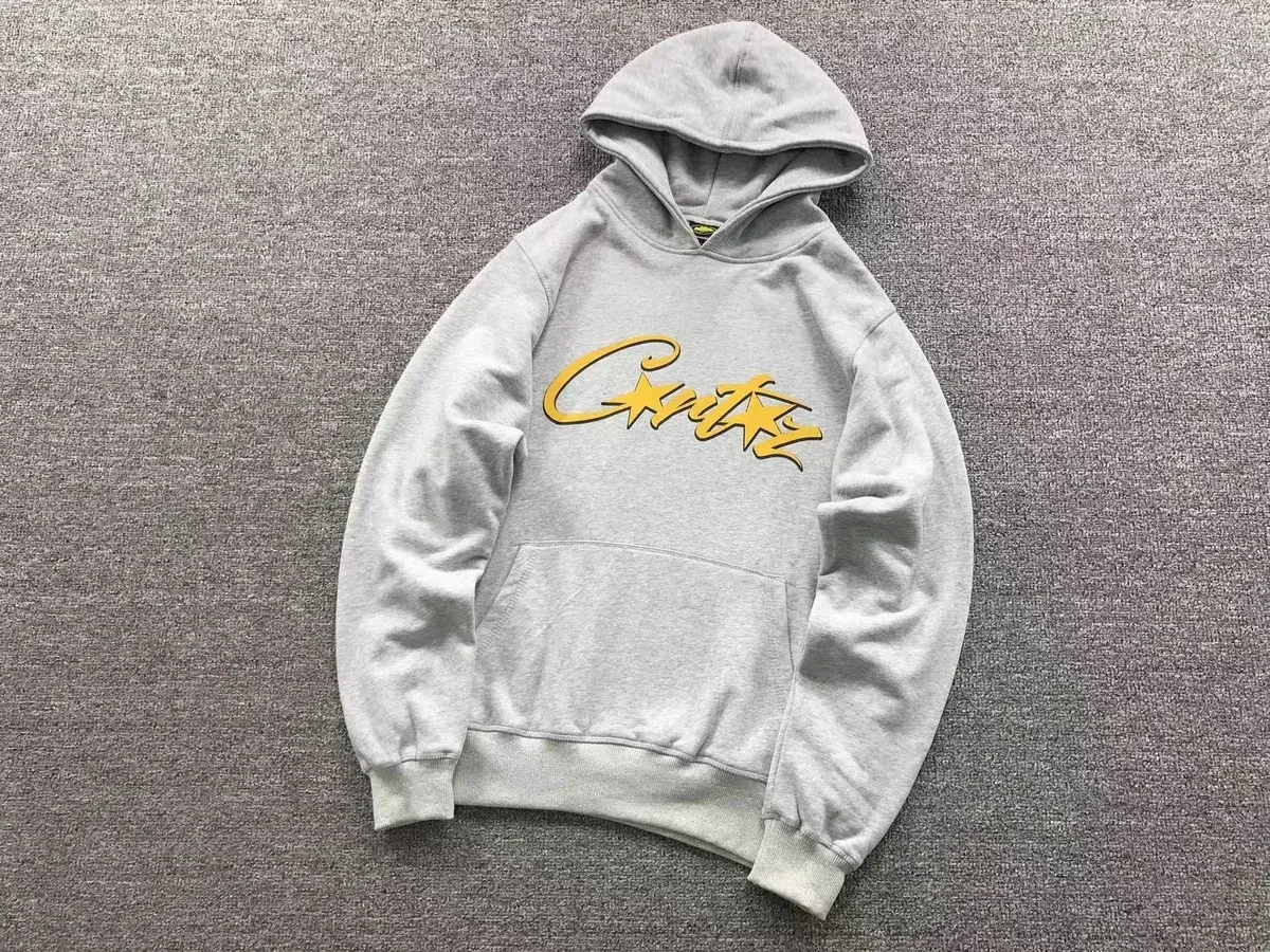 Cactus Plant Flea Market Cactus Plant Flea Market Script Hoodie Grey/Yellow Grey - 1