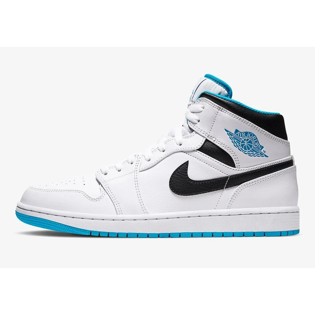 Nike Nike Air Jordan 1 Mid Sail/Black/Cyan Blue Sneakers White - 1