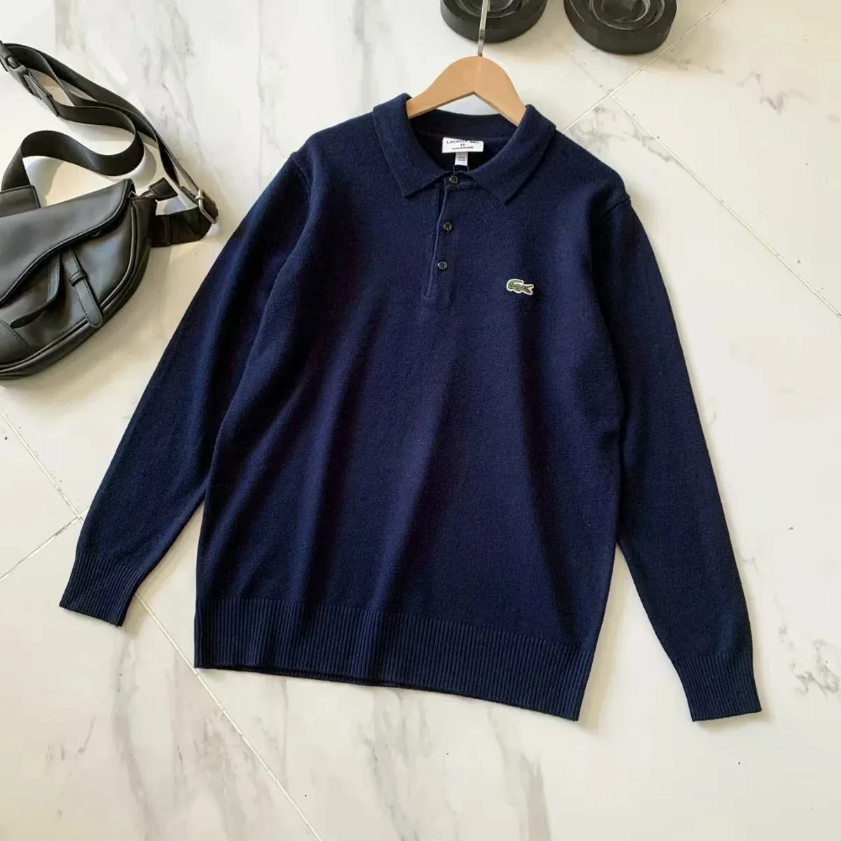 Lacoste Lacoste Navy Crocodile Polo Sweater Navy - 1