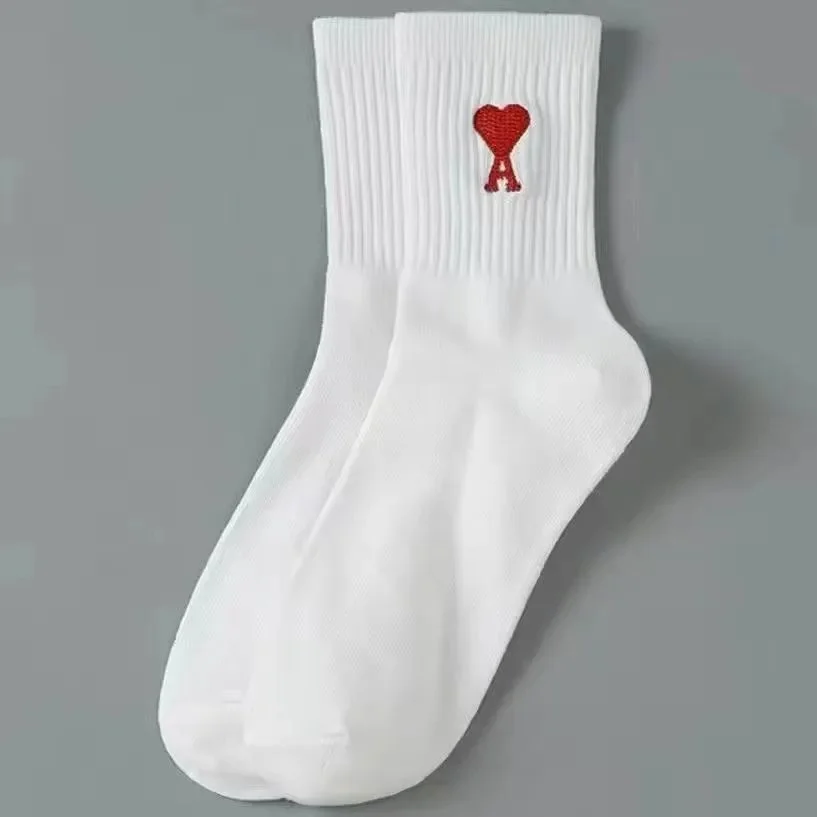 Ami Paris Ami Paris White Heart Logo Socks White - 1