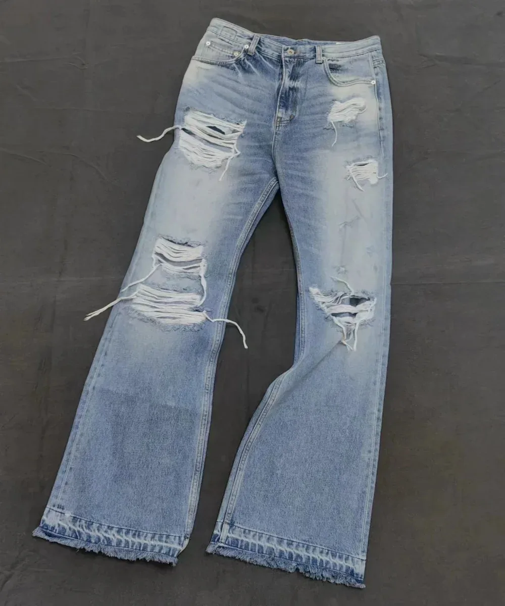 Other Distressed Light Blue Flare Jeans Blue - 1