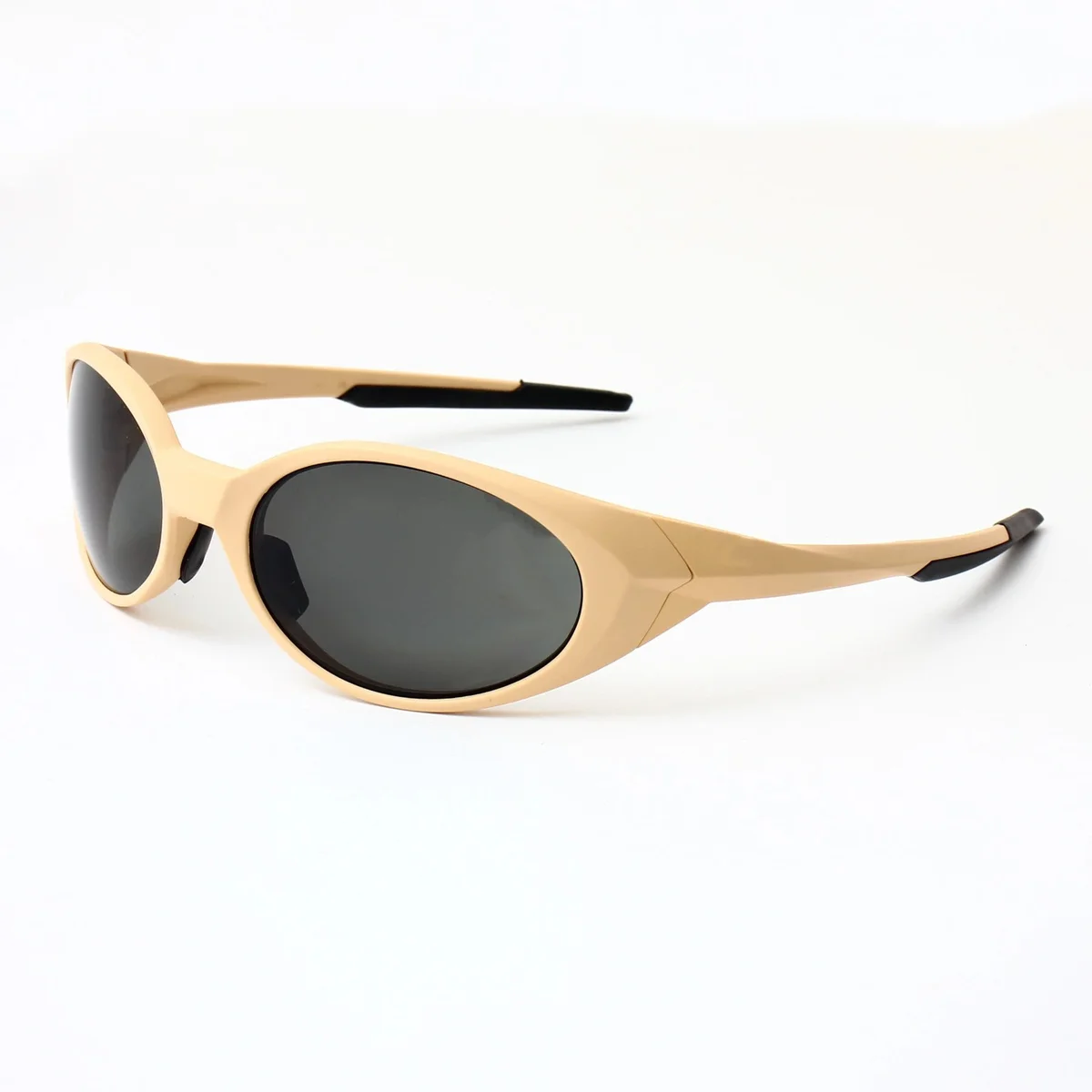 Other Oval Sunglasses Yellow Grey/Black Frame Beige