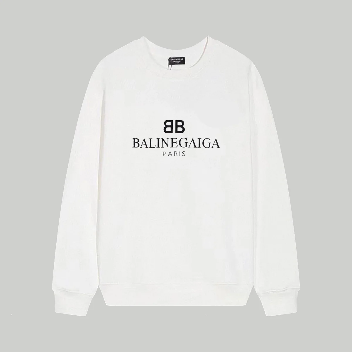 Balenciaga Balenciaga White BB Logo Crewneck Sweatshirt White - 1