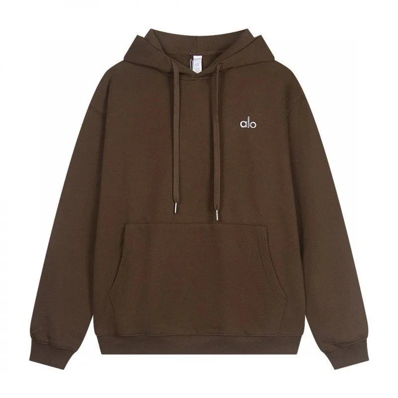 Other Coffee Brown N02 Hoodie with 'alo' Embroidery Brown - 1