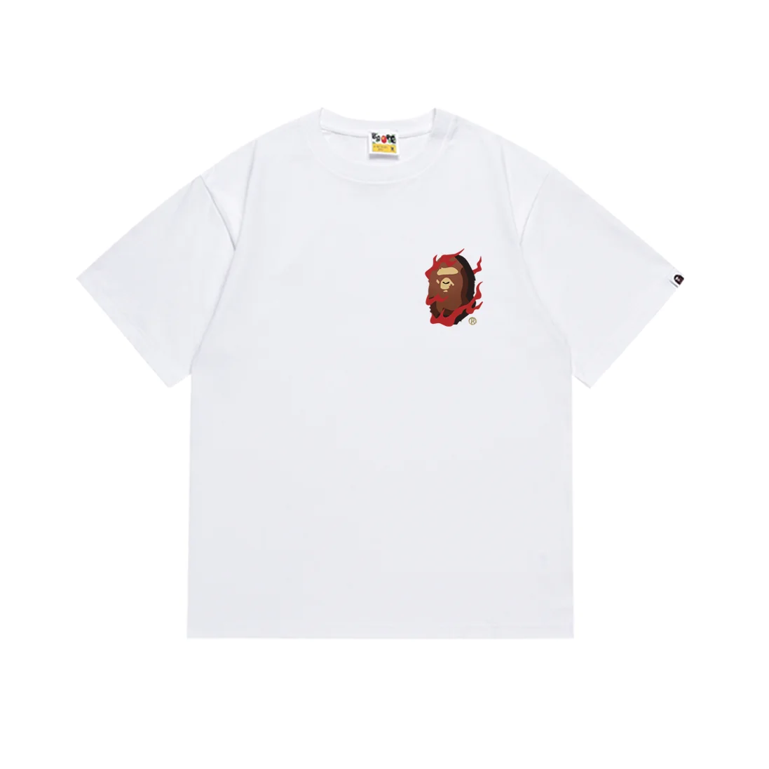 A Bathing Ape A Bathing Ape BAPE STA White T-Shirt with Flame Logo White - 1