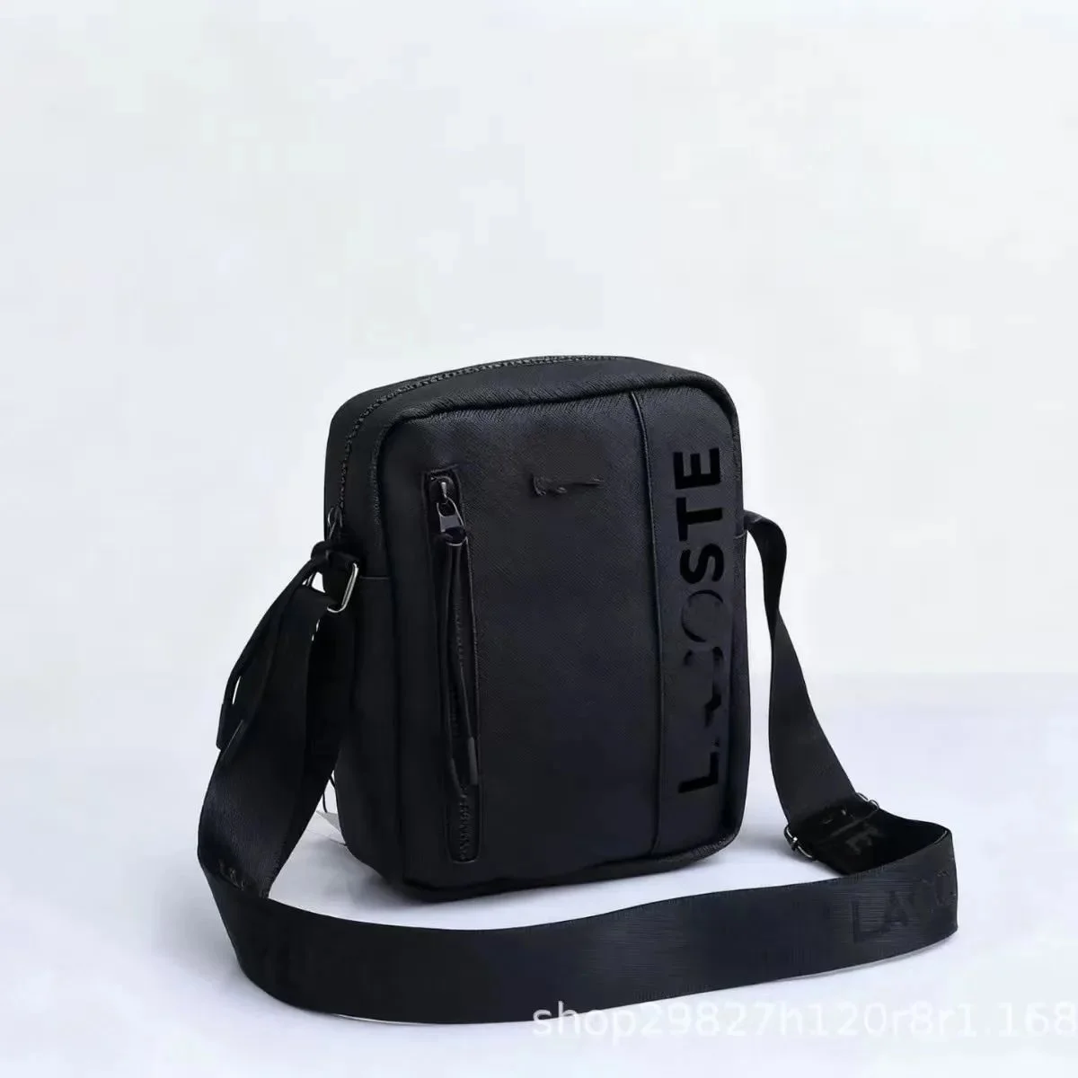 Lacoste Lacoste Black Leather Crossbody Bag Black - 1