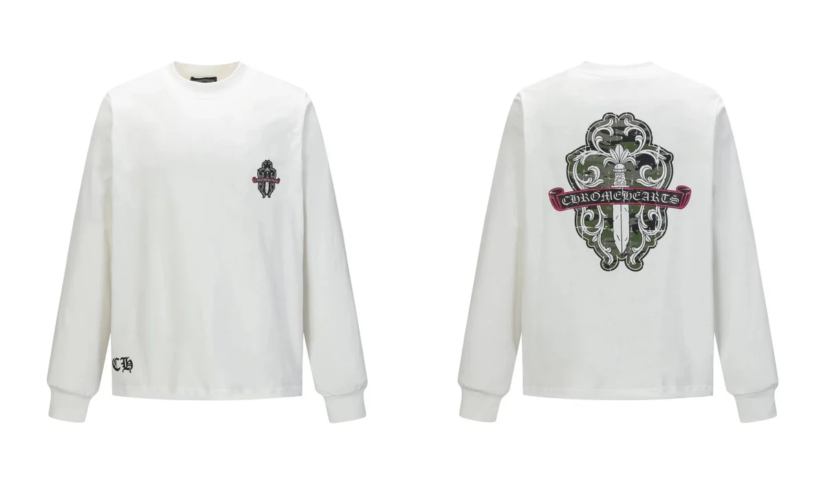 Chrome Hearts Chrome Hearts White CH Cross Long Sleeve T-Shirt White - 1