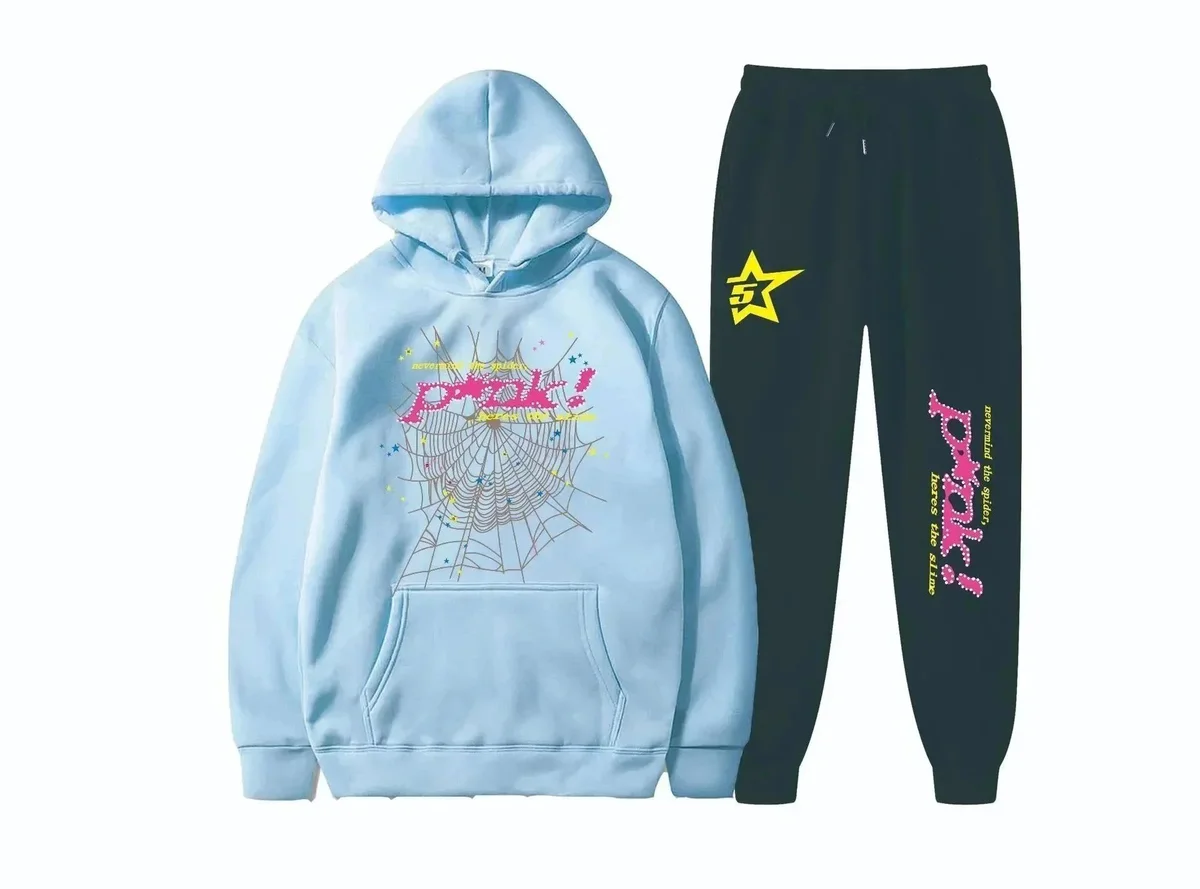 Other Unisex 'Peak' Graphic Tracksuit Set - Light Blue/Black Black - 1