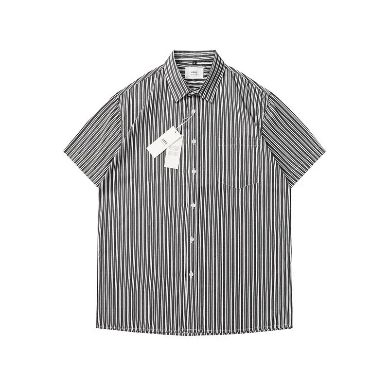 Other Striped Short-Sleeve Shirt Casual Black - 1