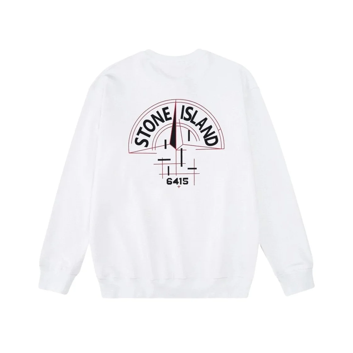 Stone Island 6415 White Crewneck Sweatshirt
