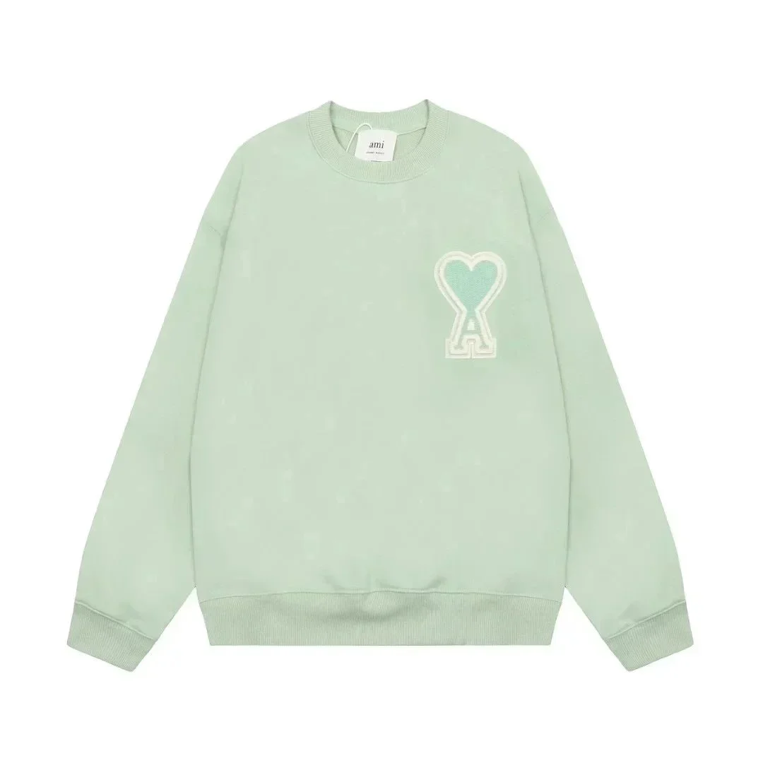 Ami Paris Ami Mint Green Heart Logo Sweater Green - 1