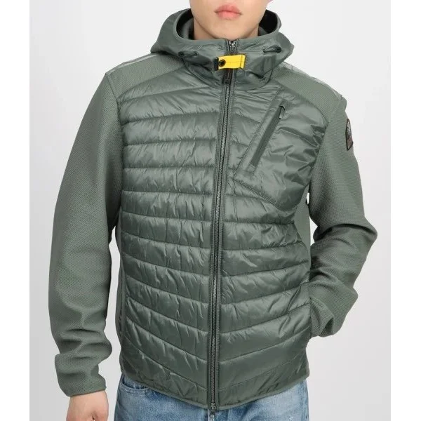 Palm Angels Palm Angels Olive Green Quilted Hooded Puffer Jacket Green