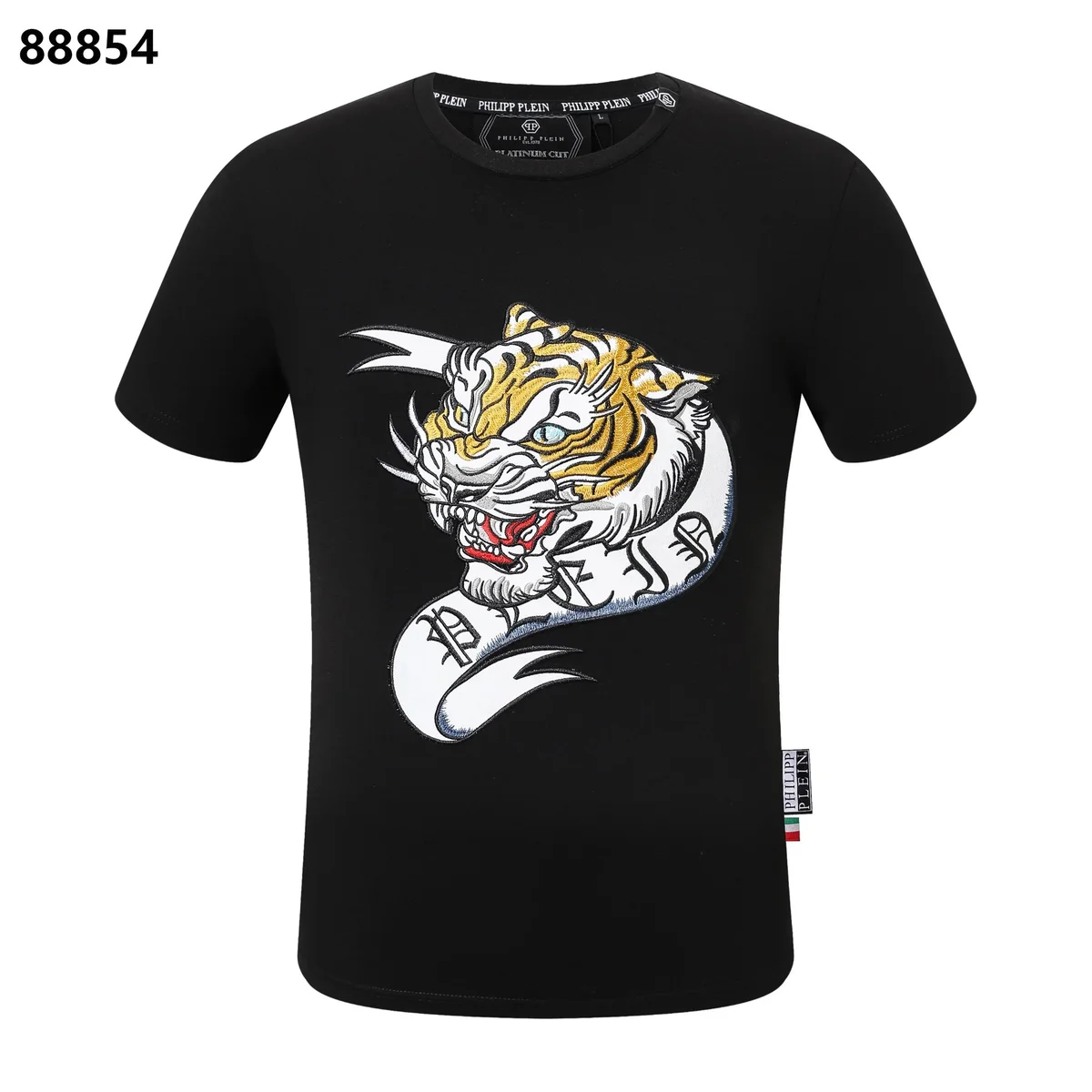 Philipp Plein Philipp Plein Tiger Embroidery Black T-Shirt Black - 1