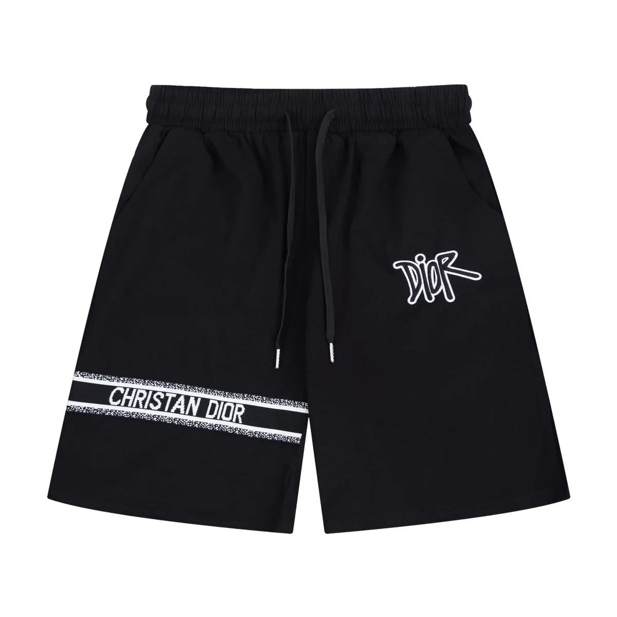 Dior Black 'CHRISTAN DIOR' Embroidered Shorts