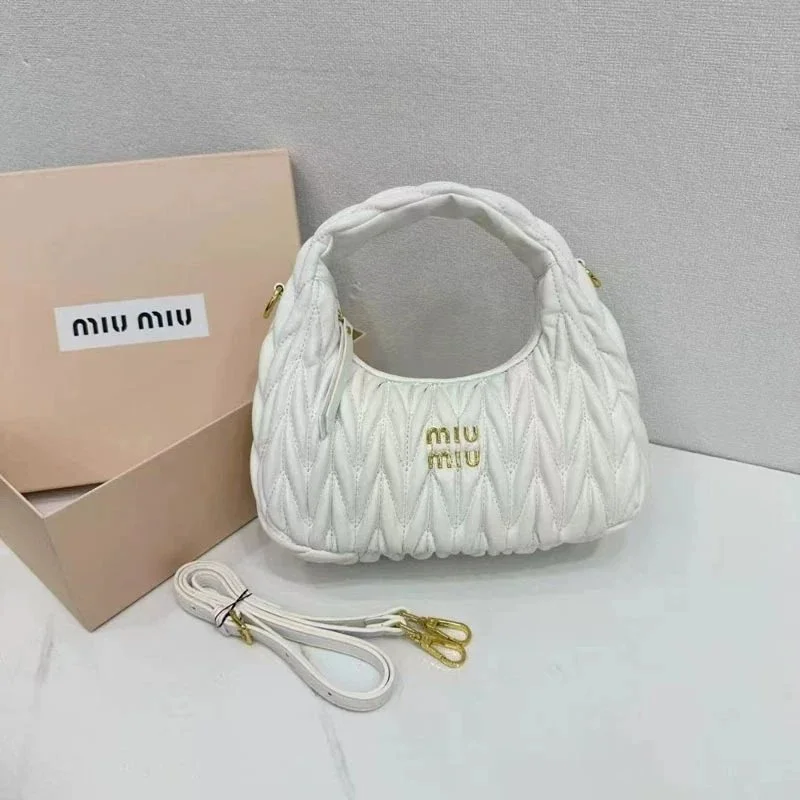 Miu Miu Miu Miu Matelassé Pure White Shoulder Bag White