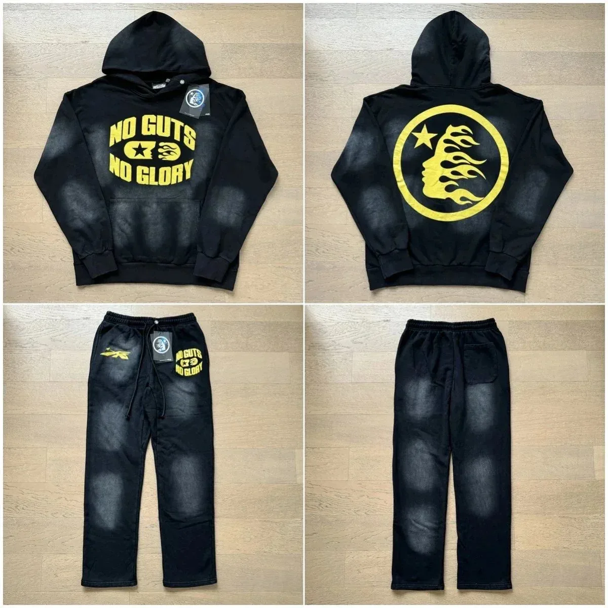 Other No Brand No Guts No Glory Hoodie & Sweatpants Set Black - 1