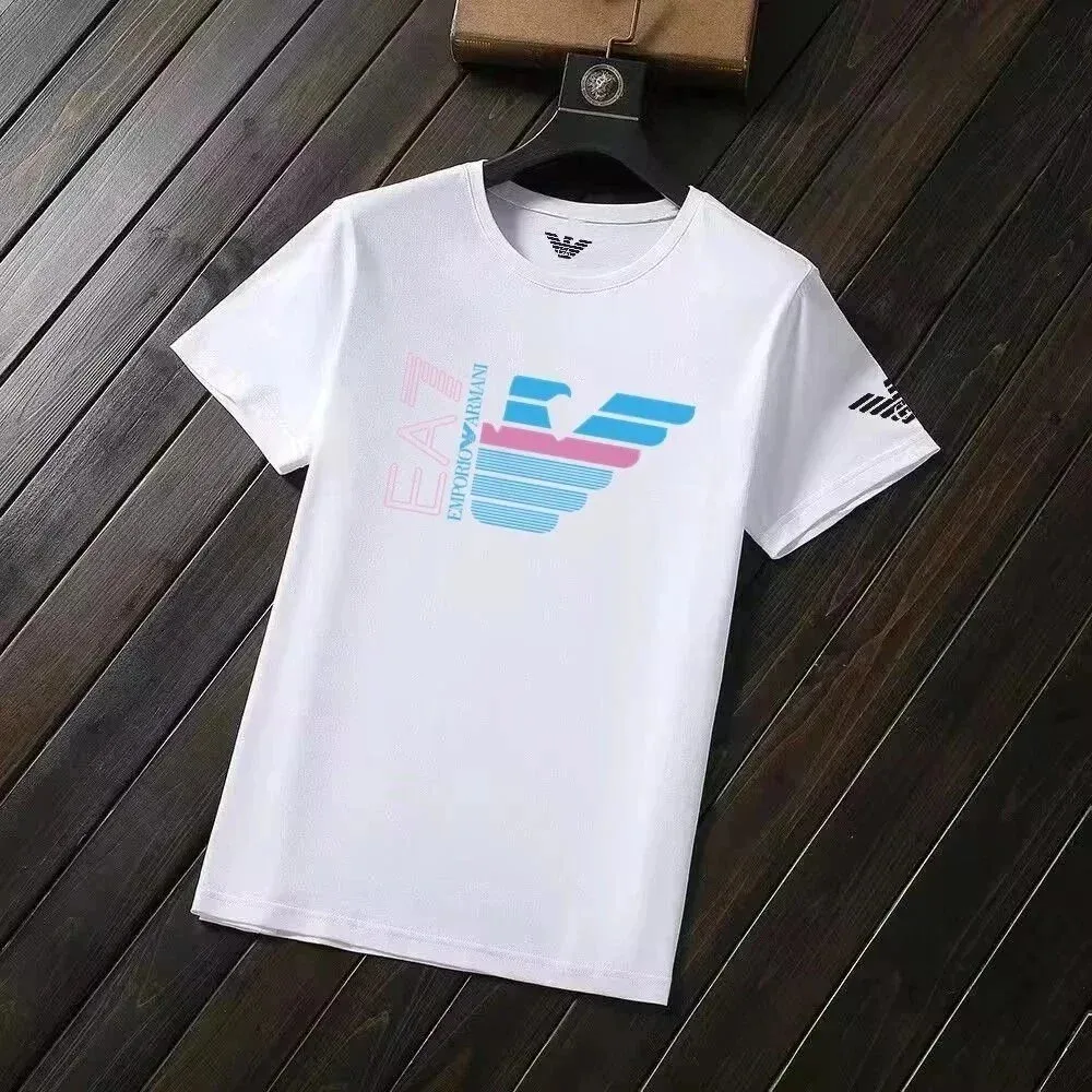 Armani Exchange Armani Exchange EA7 White/Blue Pink Eagle T-Shirt White