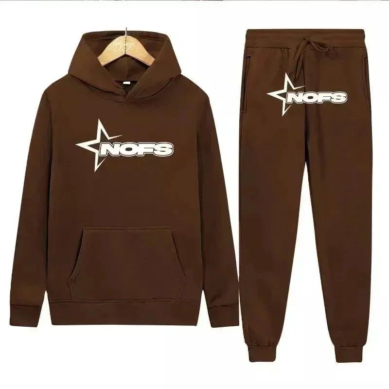 NOFS NOFS Brown NOFS Star Hoodie & Pants Set Brown - 1