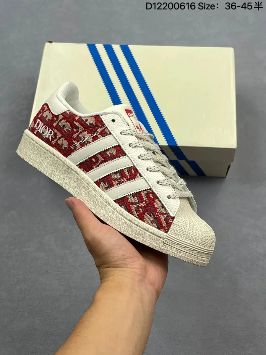 Adidas Adidas x Christian Dior Superstar Red & White Sneakers Red - 1