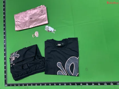 Black Graffiti Hoodie & Pants Set T33 Tracksuit QC set 4 thumbnail from StreetStyle